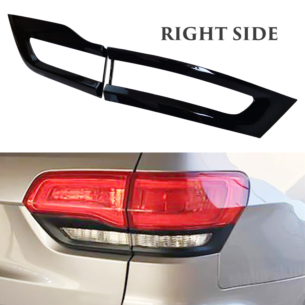 XBEEK Gloss Black Tail Light Trim Bezel Kit Replacement Compatible wit