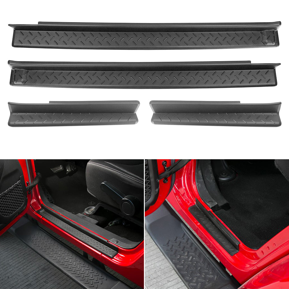 Door Sill Entry Guards Plate Cover for 2007-2018 Jeep Wrangler JK 2-Do –  XBEEK