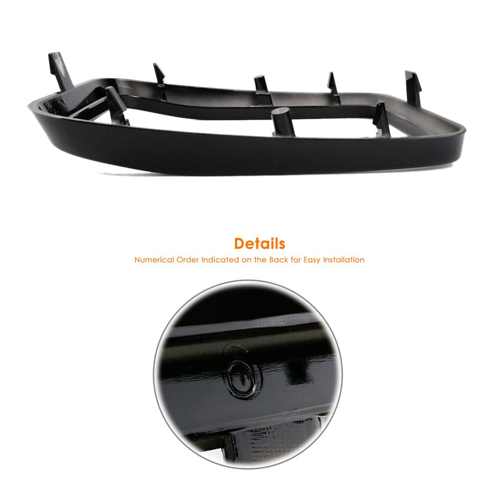 Front Grille Grill Inserts Gloss Black Grill Rings for 2017 2019