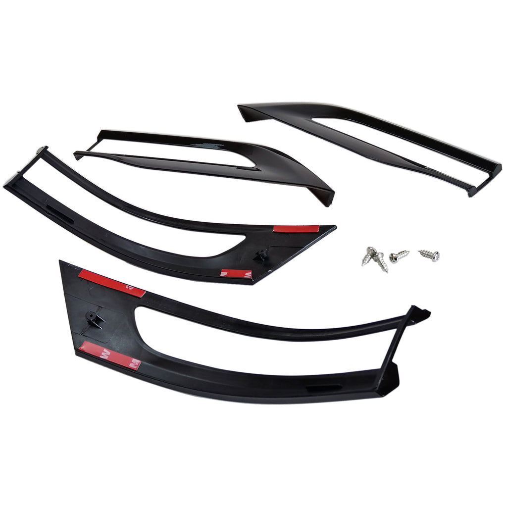 XBEEK Gloss Black Tail Light Trim Bezel Kit Replacement Compatible wit